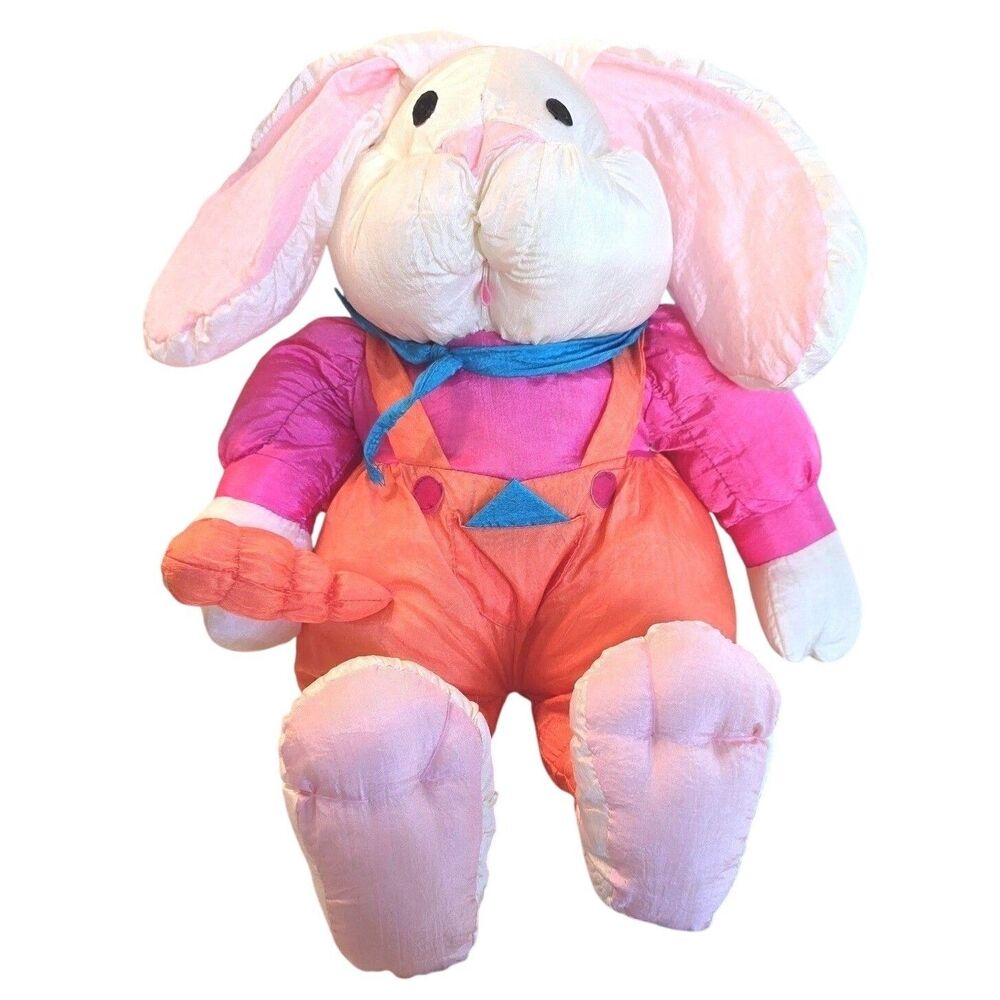 Vtg 1991 Parachute Bunny International Silver CO. Spring Easter Rabbit 16" Plush
